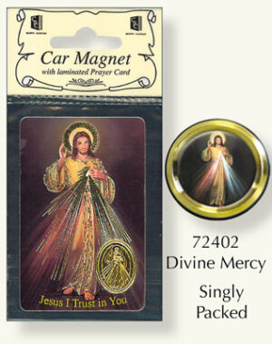The Divine Mercy Car Plaque and Prayer Card
