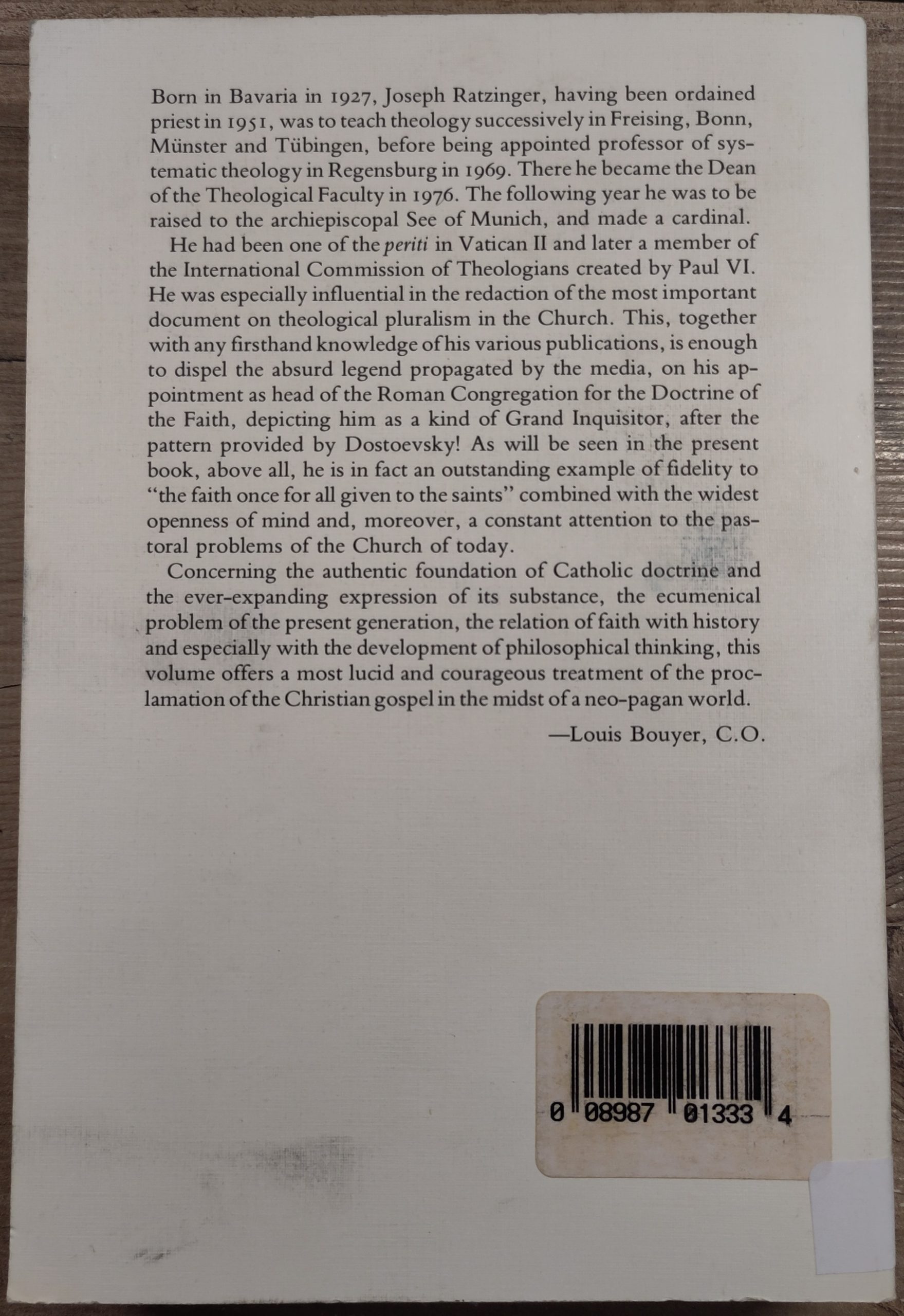 Principles of Catholic Theology: Building Stones for a Fundamental Theology (used book) - Image 2