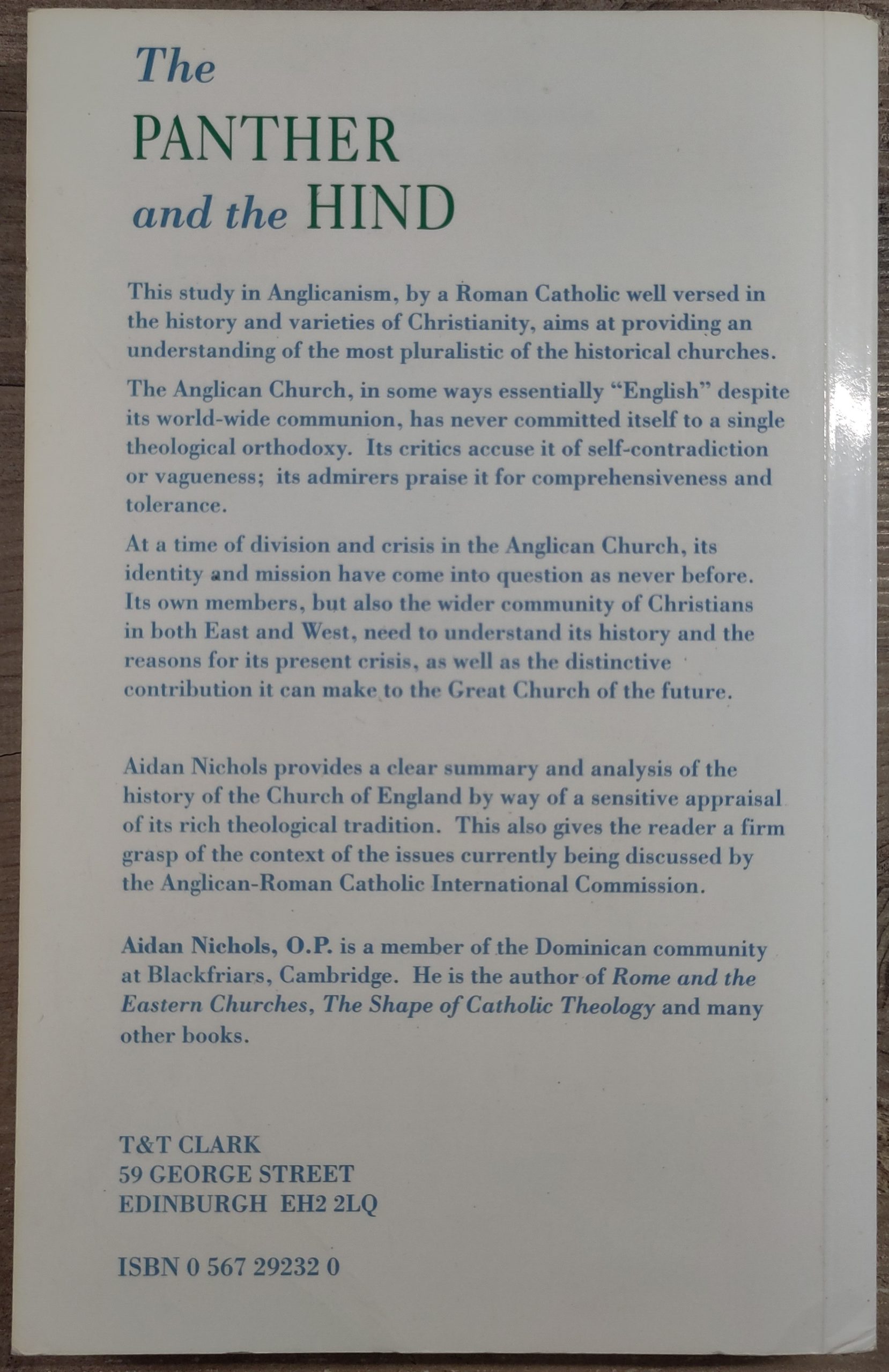The Panther and the Hind: A Theological History of Anglicanism (used book) - Image 2