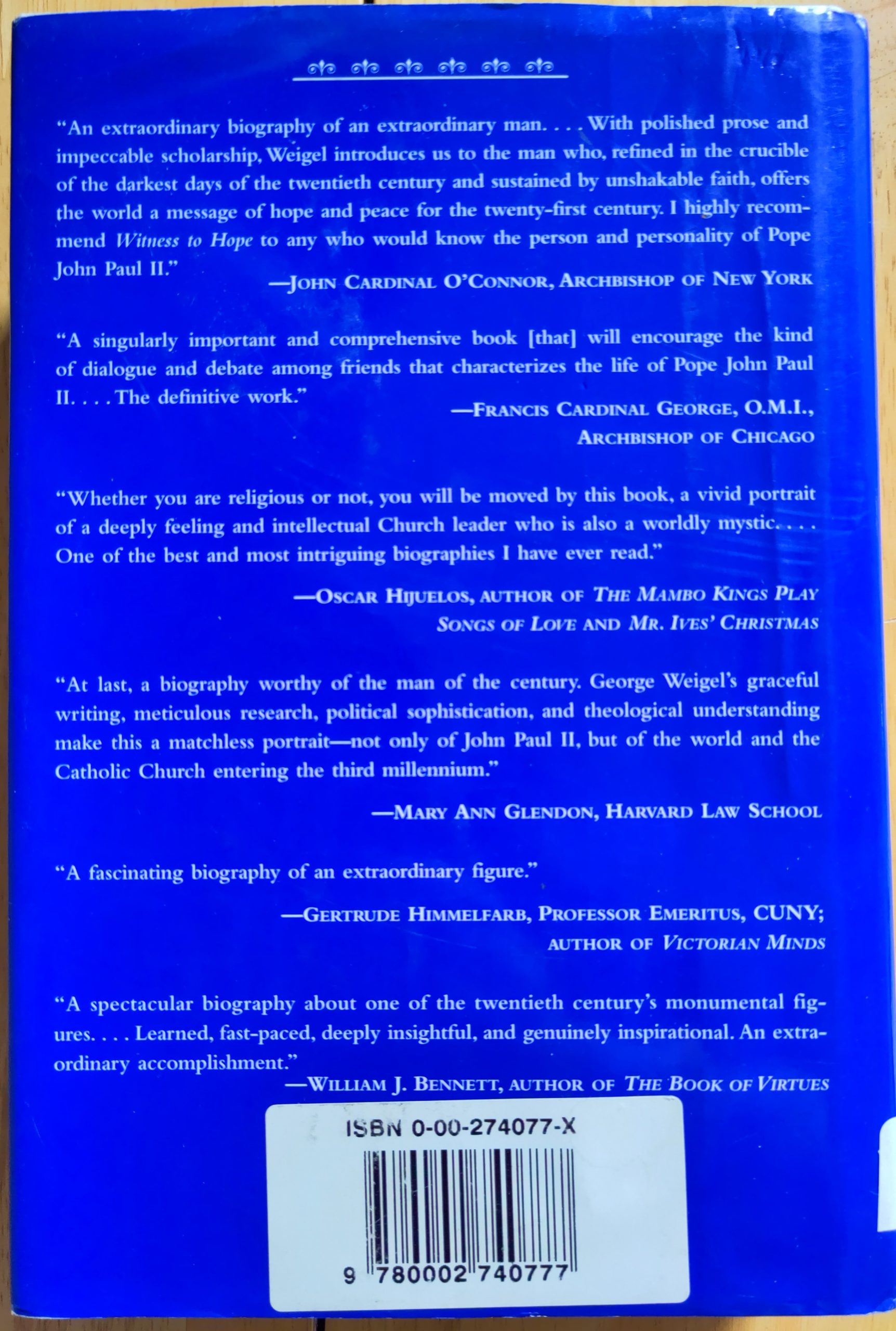 Witness to Hope: The Biography of Pope John Paul II (used book) - Image 2
